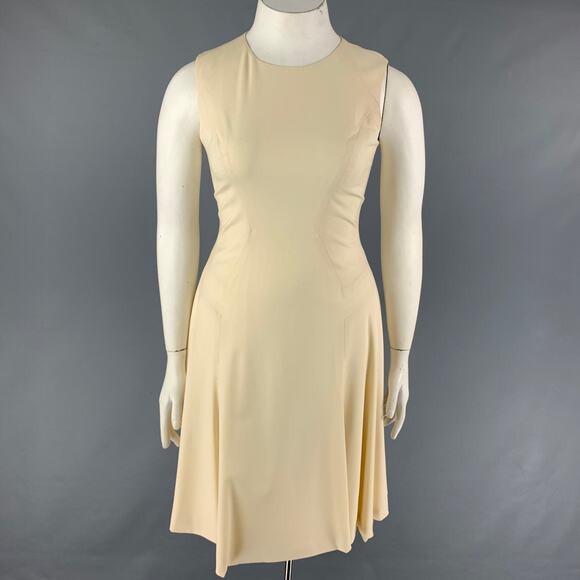 PRABAL GURUNG Size 10 Cream Wool A-Line Dress - Picture 1 of 1